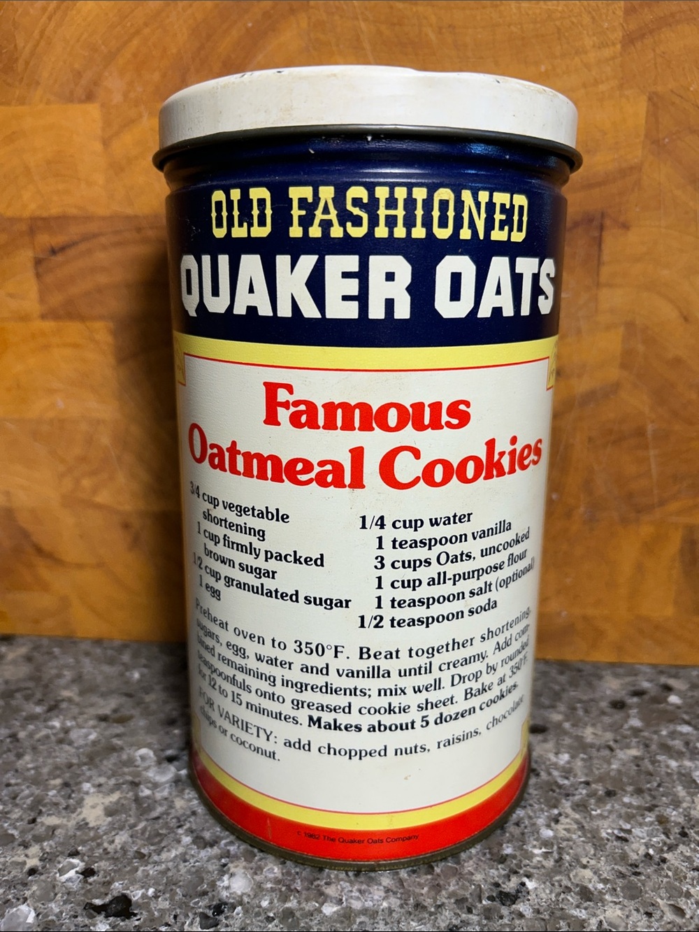 Vintage Quaker Oats tin can 1982 Limited Edition anniversary - Picture 5 of 10